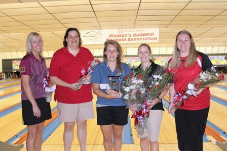 Left to right: Susan Phillips, Chasity Gray, Danielle McClay (champion), Amy Sykes, and Connie Ward (Photo courtesy WNDA)