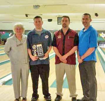 Left to right: Sue Burucker (DPBA tour director), Todd Pyles, Todd Turcotte (Highland proprietor), and Colin Dunnack (Photo courtesy DPBA)