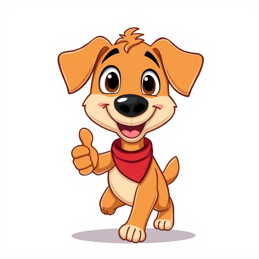 Roger the friendly dog character